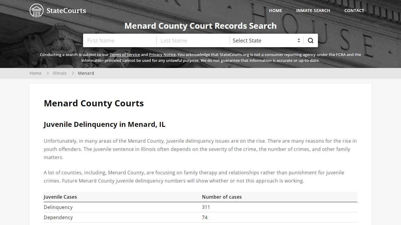 Menard County, IL Courts - Records & Cases - StateCourts